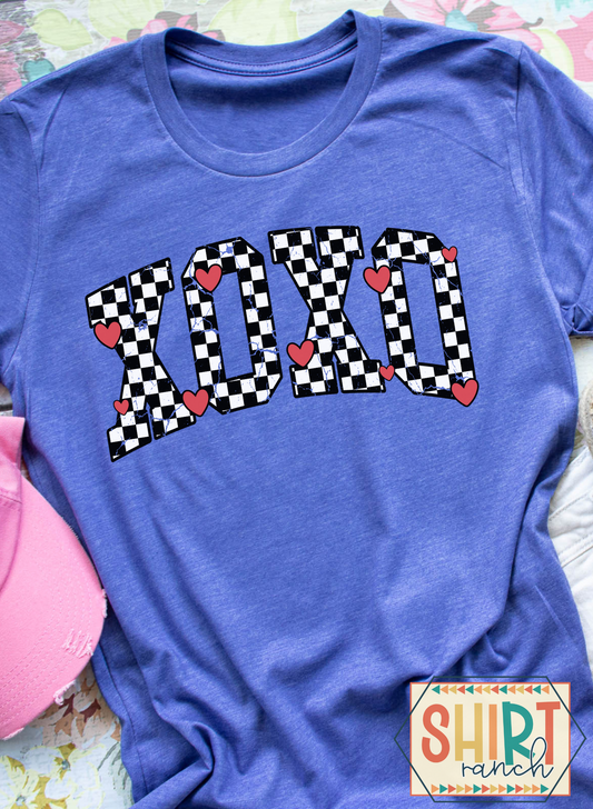 XOXO Checkered with Hearts - Valentine's Tee